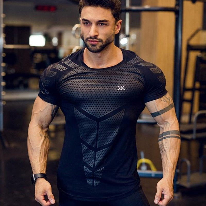 New Fashion High-elasticity Sporting T-shirt Men long Sleeve Fitness T –  tranthithuy